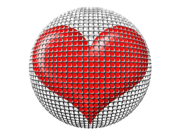 Coração na esfera — Fotografia de Stock