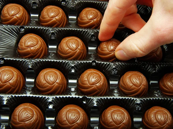 stock image Truffles in box