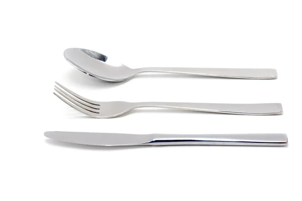 Fourchette, cuillère et couteau — Photo