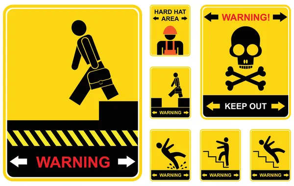 Set of warning signs — Stock Vector