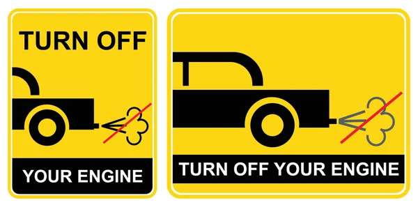 Turn OFF your engine - sign — Stock Vector