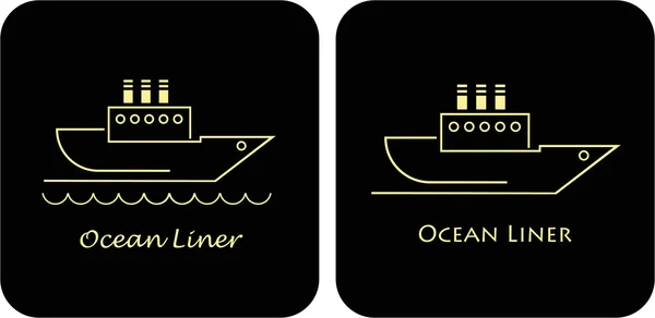 Линейка океана - корабль — стоковый вектор
