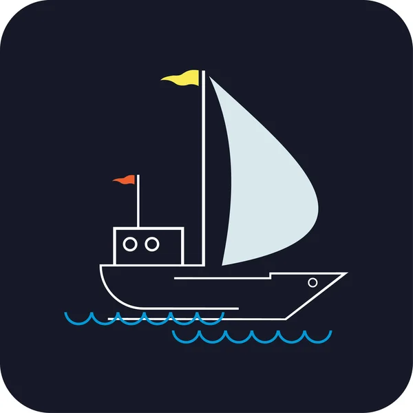 Jacht, zeilboot — Stockvector