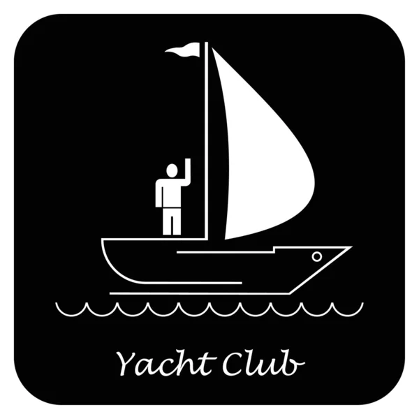 Yacht, Segelboot — Stockvektor