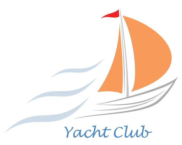 Yacht, Segelboot. — Stockvektor