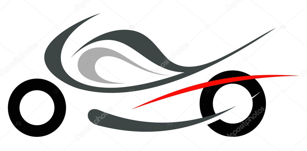 Motorcycle on white background - vector isolated illustration. Can be used as logo or emblem.