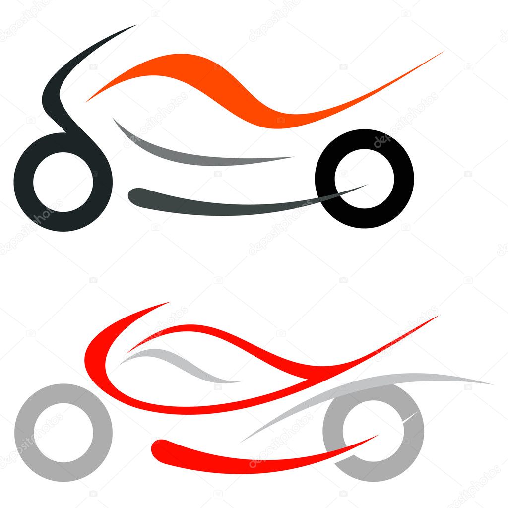 Motorcycle on white background - vector isolated illustration. Can be used as logo or emblem.