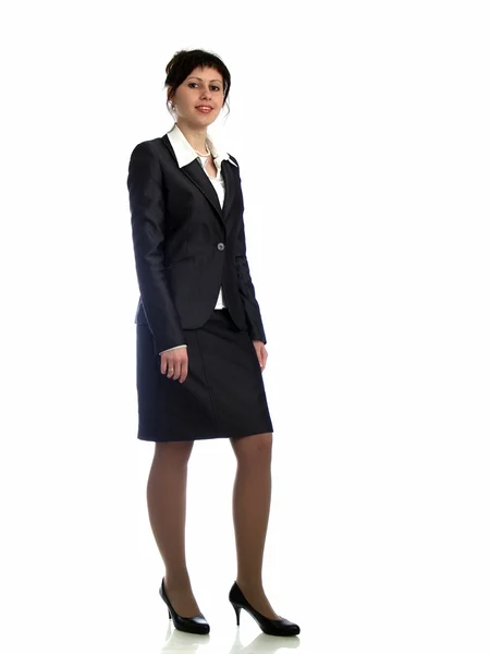 Business lady on heels surprised — Stock Photo, Image