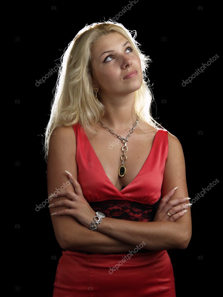 Hot blonde in red dress — Stock Photo © antony84 #3482122