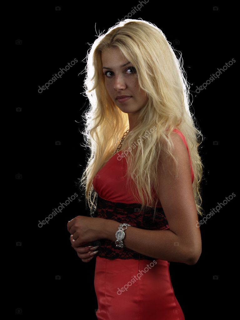 Hot blonde in red dress — Stock Photo © antony84 #3482129