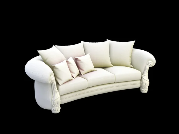 Sofá cinzento 3d — Fotografia de Stock