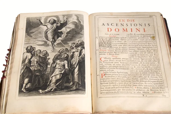 Antigua biblia abierta — Foto de Stock