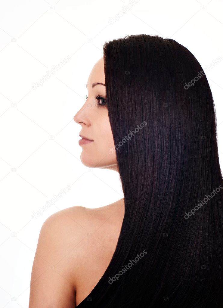 Young woman with luxuriant healthy long hair