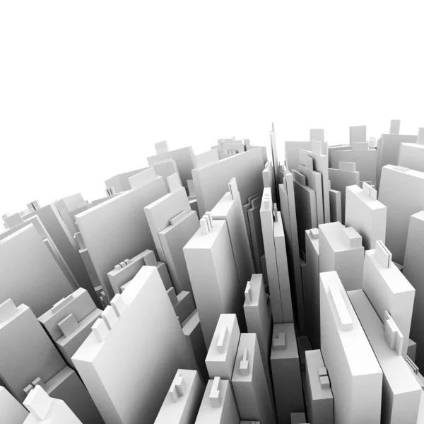 Model van de stad hi-res renderen — Stockfoto