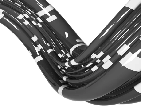 Cables negros sobre fondo blanco —  Fotos de Stock