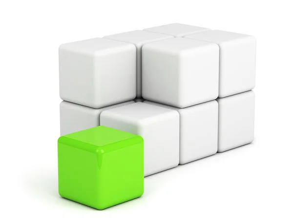Яскраво-зелена коробка з натовпу — стокове фото