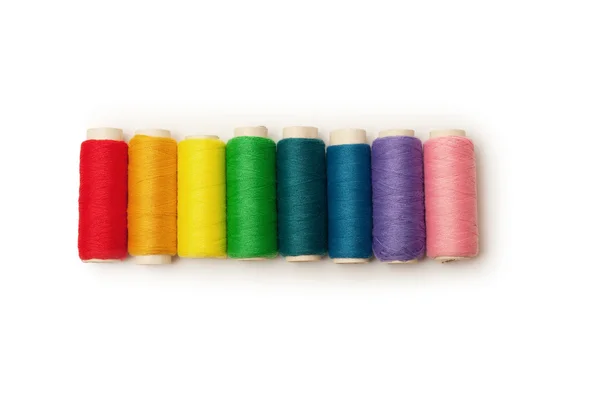 Regenboog gekleurde set van draden — Stockfoto