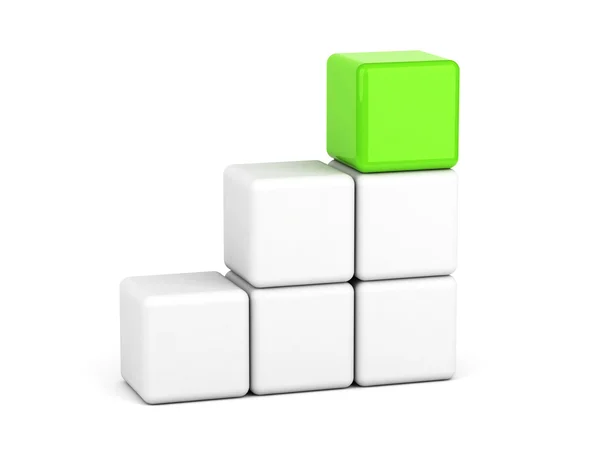 Концепція лідерства яскраво-зеленого куба — стокове фото