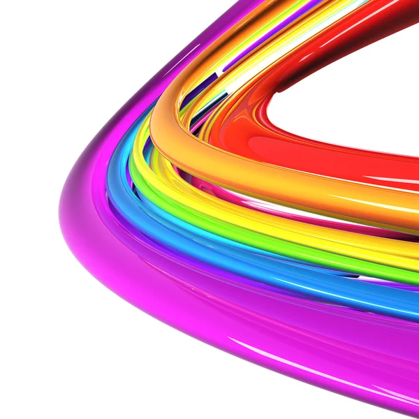 Rainbow Kolorowe kable nad białym — Zdjęcie stockowe