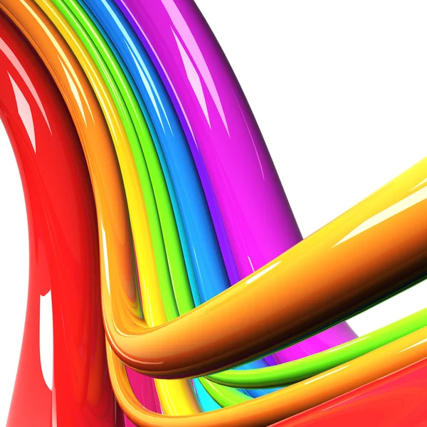 Regenboog gekleurde kabels op witte achtergrond — Stockfoto