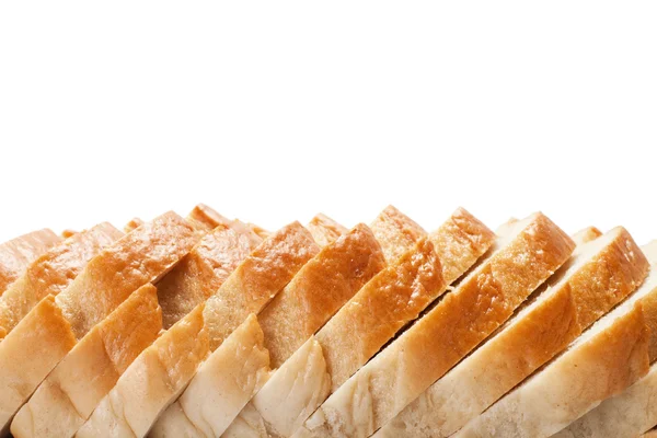 スライスしたパンの背景にコピー スペース — ストック写真