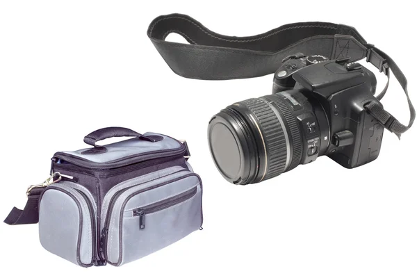 カメラと写真の袋 — ストック写真