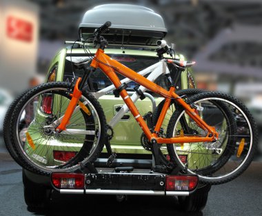 Car with the bicycles clipart
