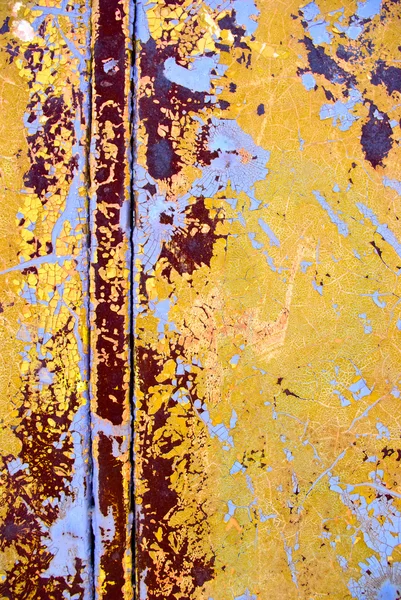 Svlékl staré rezavé železné povrch s barvou — Stock fotografie