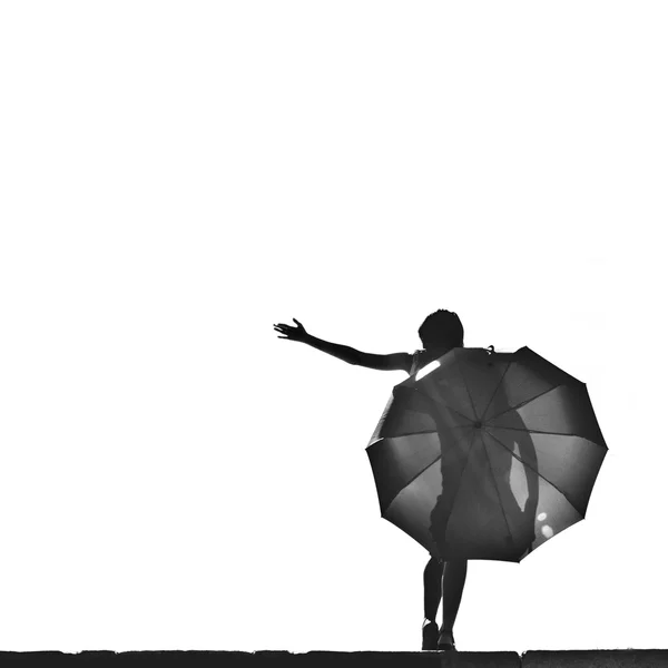 Dívka s deštníkem — Stock fotografie