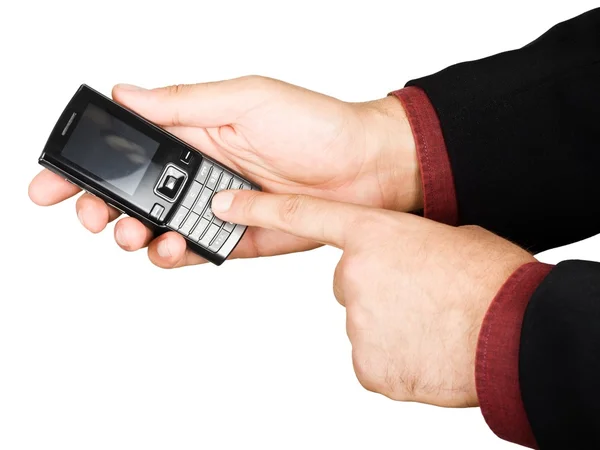 Hand holding a cell phone — Stock Photo, Image