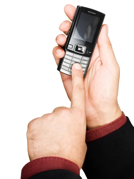 Mano sosteniendo un teléfono celular — Foto de Stock