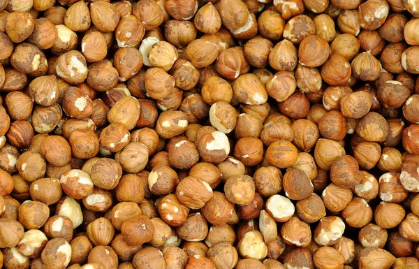 Closeup Shelled Hazelnuts — Stock Photo, Image
