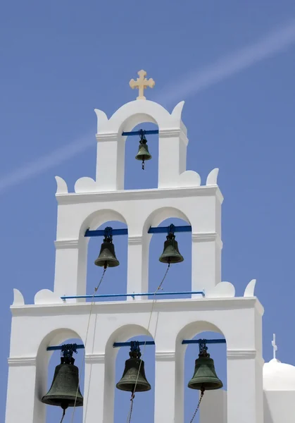 Zvonice na ostrově thira — Stock fotografie