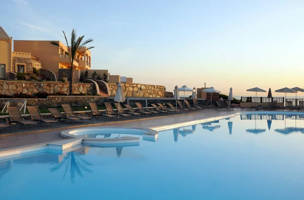 Hotel rekreationsområde på ön Kreta — Stockfoto
