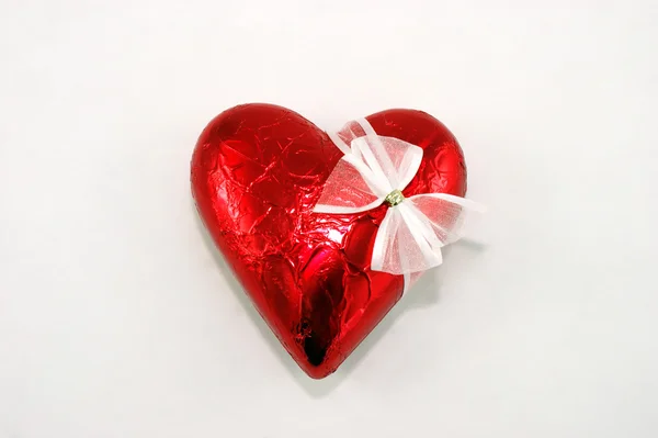 stock image Chocolate heart on white background -2