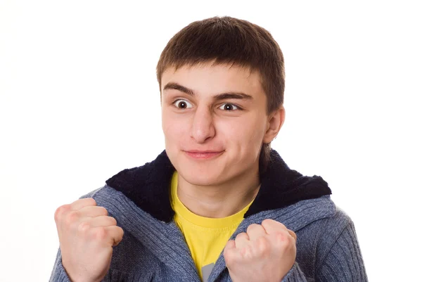 Teenager and is angry at white — Stock Photo, Image