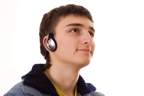 Tiener met hoofdtelefoon o — Stockfoto