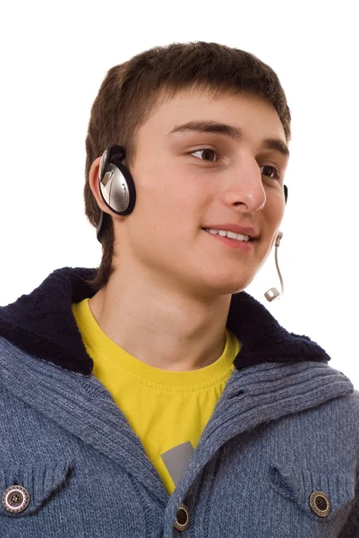 Adolescente bonita com fones de ouvido — Fotografia de Stock