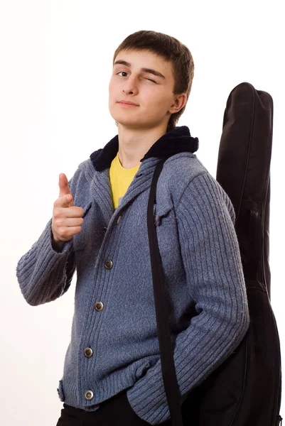 Vacker tonåring i en blå jacka — Stockfoto