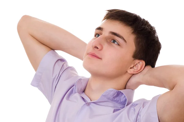 Teenager against a white — Stock Photo, Image