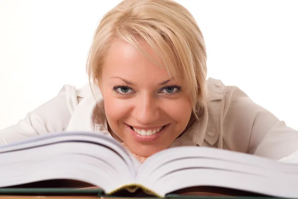 Beautiful woman with a book — Stock Photo, Image