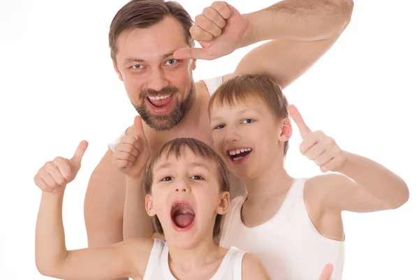 Far med hans två söner som ständiga — Stockfoto