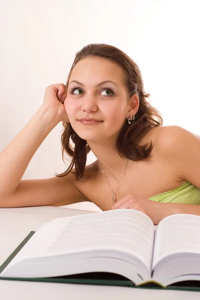 Pretty girl with a book — Stock Photo, Image