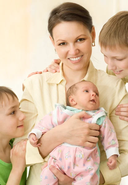 Happy mother with children — Stock Photo, Image