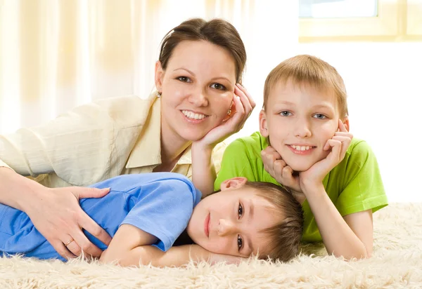 Mother with two children — Stock Photo, Image