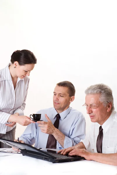 Business team on a white — Stock Photo, Image