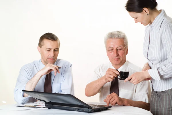 Business team on a white — Stock Photo, Image