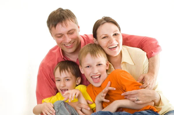 Parents with two children together — Stock Photo, Image
