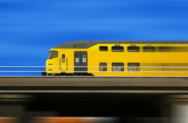 High speed train on a blurred background clipart