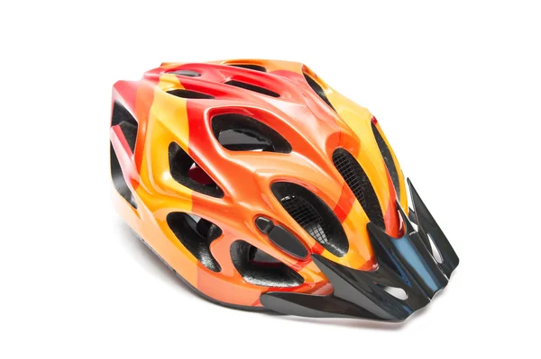 Orange bicycle helmet — Stock Photo, Image